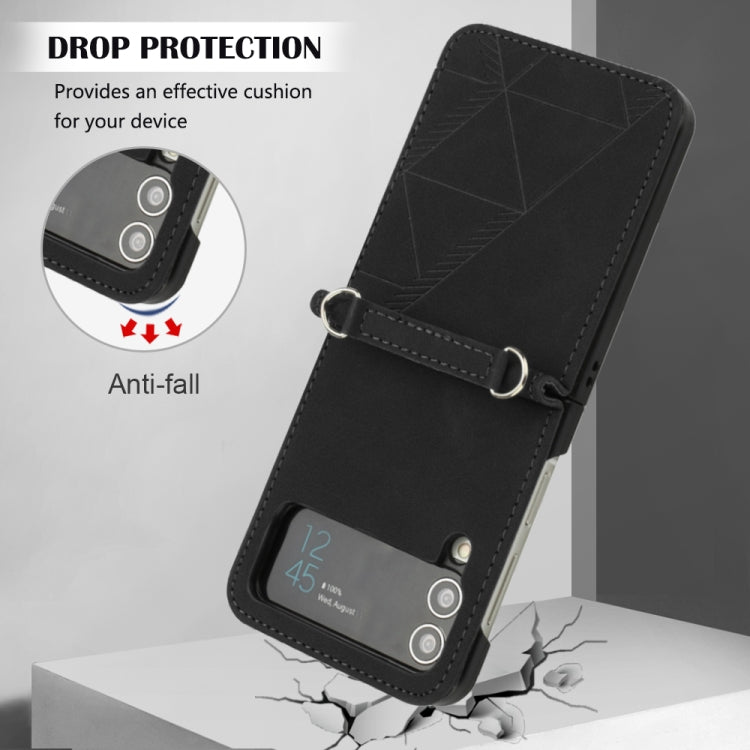 For Samsung Galaxy Z Flip4 3D Embossed Leather Phone Case