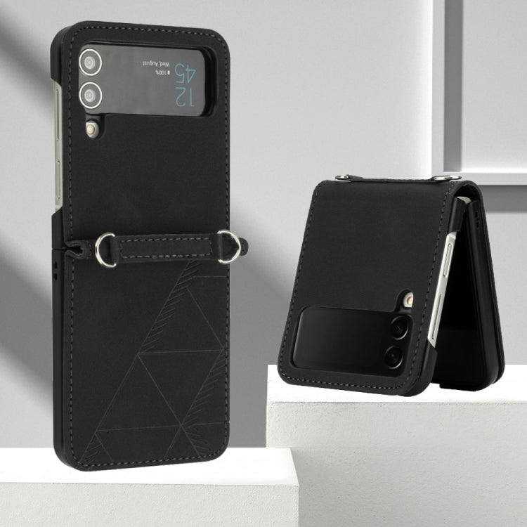 For Samsung Galaxy Z Flip4 3D Embossed Leather Phone Case