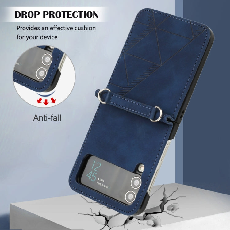 For Samsung Galaxy Z Flip4 3D Embossed Leather Phone Case