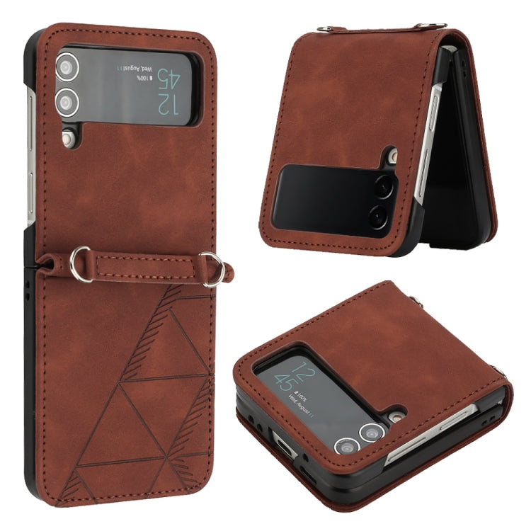 For Samsung Galaxy Z Flip4 3D Embossed Leather Phone Case