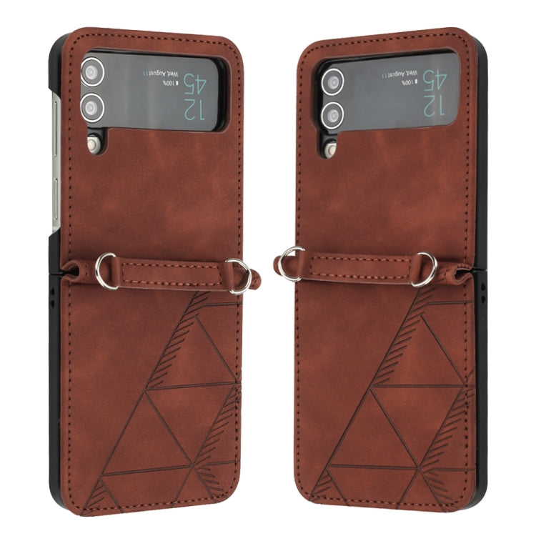 For Samsung Galaxy Z Flip4 3D Embossed Leather Phone Case