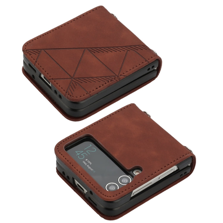For Samsung Galaxy Z Flip4 3D Embossed Leather Phone Case