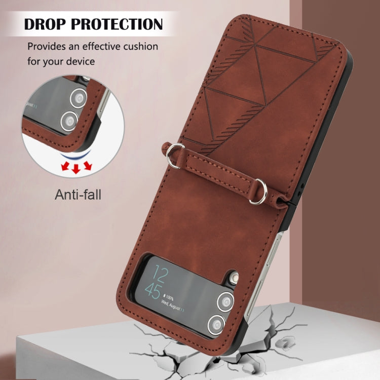 For Samsung Galaxy Z Flip4 3D Embossed Leather Phone Case