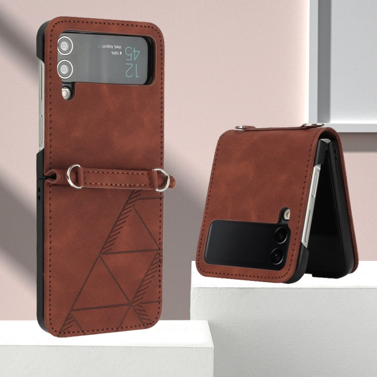 For Samsung Galaxy Z Flip4 3D Embossed Leather Phone Case