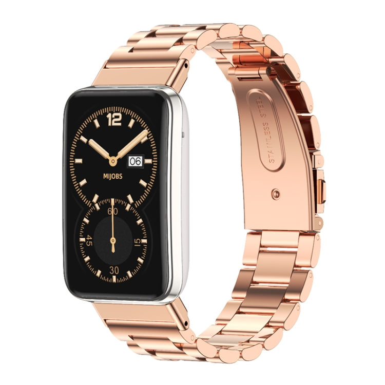 For Xiaomi Mi Band 7 Pro Mijobs Three-bead Metal Stainless Steel Watch Band