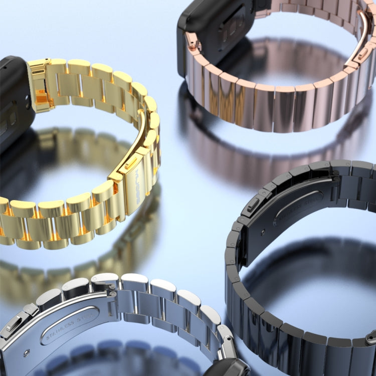For Xiaomi Mi Band 7 Pro Mijobs Three-bead Metal Stainless Steel Watch Band