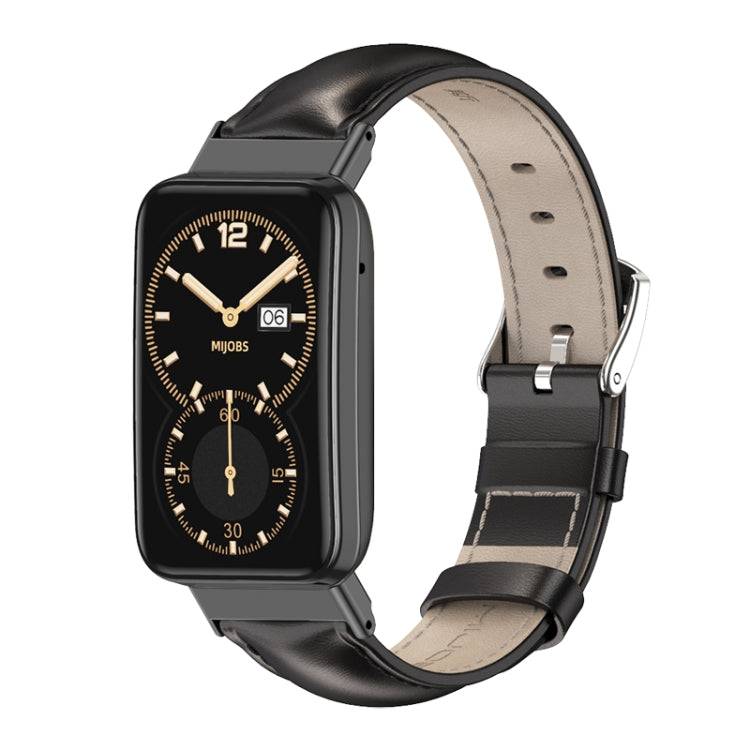 For Xiaomi Mi Band 7 Pro Mijobs Genuine Leather Top Layer Cowhide Watch Band