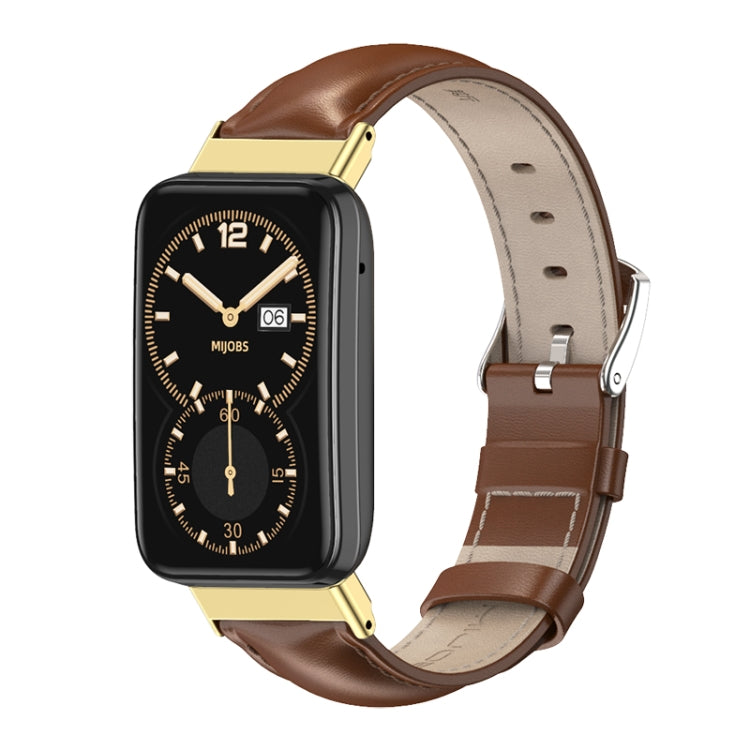 For Xiaomi Mi Band 7 Pro Mijobs Genuine Leather Top Layer Cowhide Watch Band