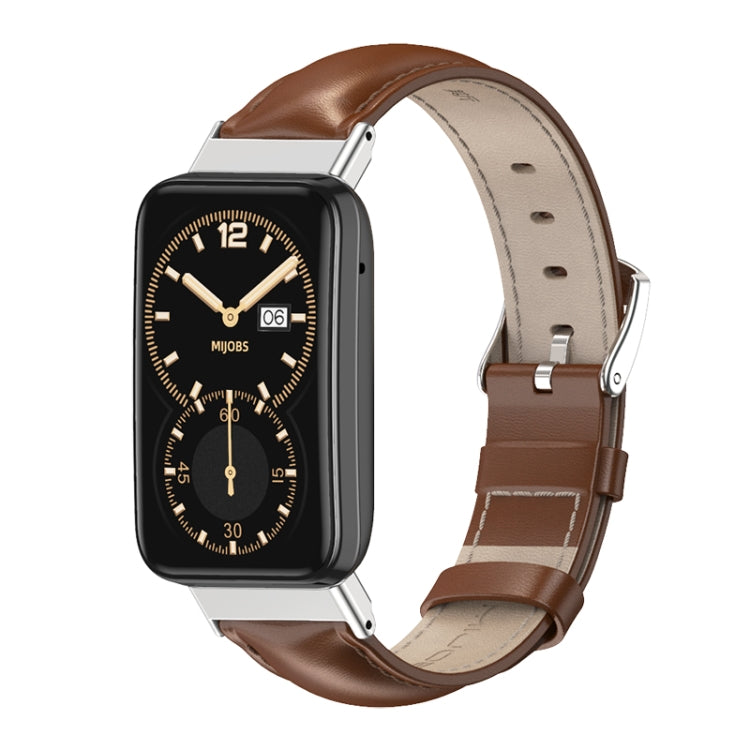 For Xiaomi Mi Band 7 Pro Mijobs Genuine Leather Top Layer Cowhide Watch Band