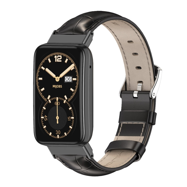 For Xiaomi Mi Band 7 Pro Mijobs Genuine Leather Top Layer Cowhide Watch Band