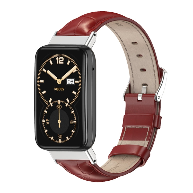 For Xiaomi Mi Band 7 Pro Mijobs Genuine Leather Top Layer Cowhide Watch Band