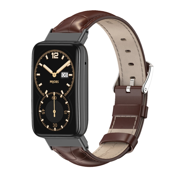 For Xiaomi Mi Band 7 Pro Mijobs Genuine Leather Top Layer Cowhide Watch Band