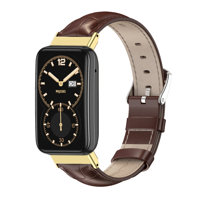 For Xiaomi Mi Band 7 Pro Mijobs Genuine Leather Top Layer Cowhide Watch Band