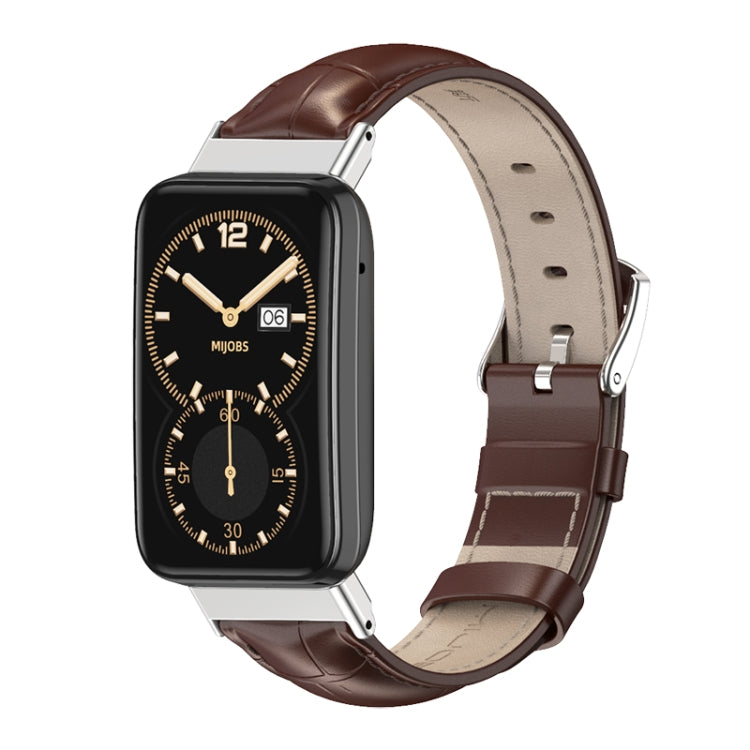 For Xiaomi Mi Band 7 Pro Mijobs Genuine Leather Top Layer Cowhide Watch Band