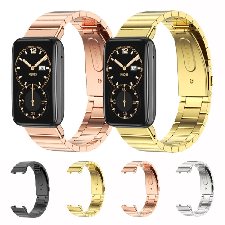 For Xiaomi Mi Band 7 Pro Mijobs Bamboo Stainless Steel Metal Watch Band