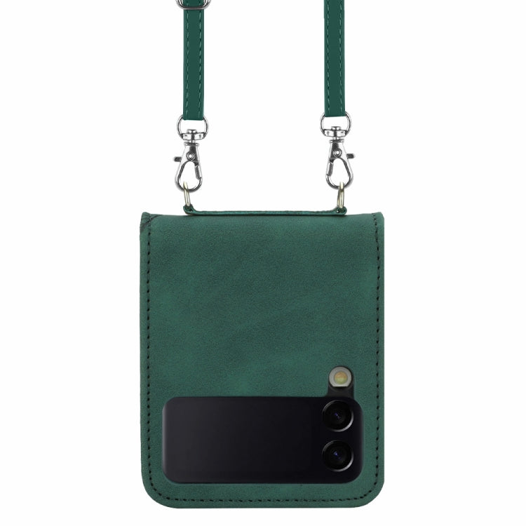For Samsung Galaxy Z Flip4 Crossbody 3D Embossed Leather Phone Case