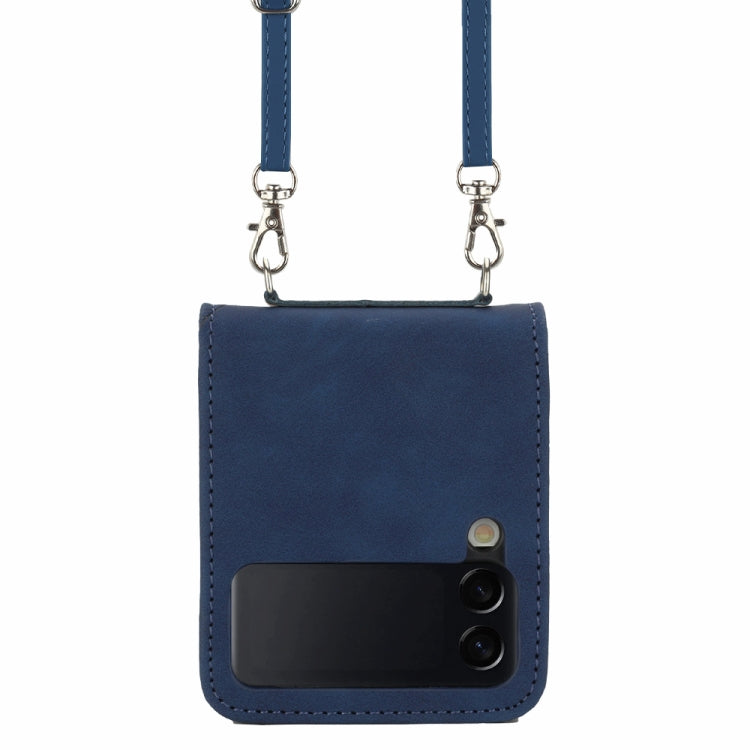 For Samsung Galaxy Z Flip4 Crossbody 3D Embossed Leather Phone Case