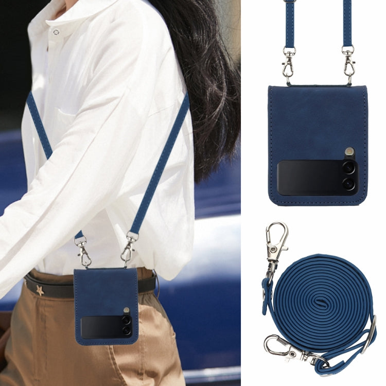 For Samsung Galaxy Z Flip4 Crossbody 3D Embossed Leather Phone Case