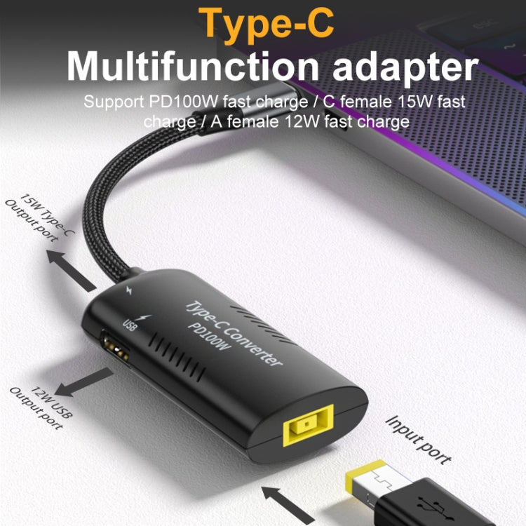 DC7406 + Type-C + USB Female to Type-C Multifunction Apapter