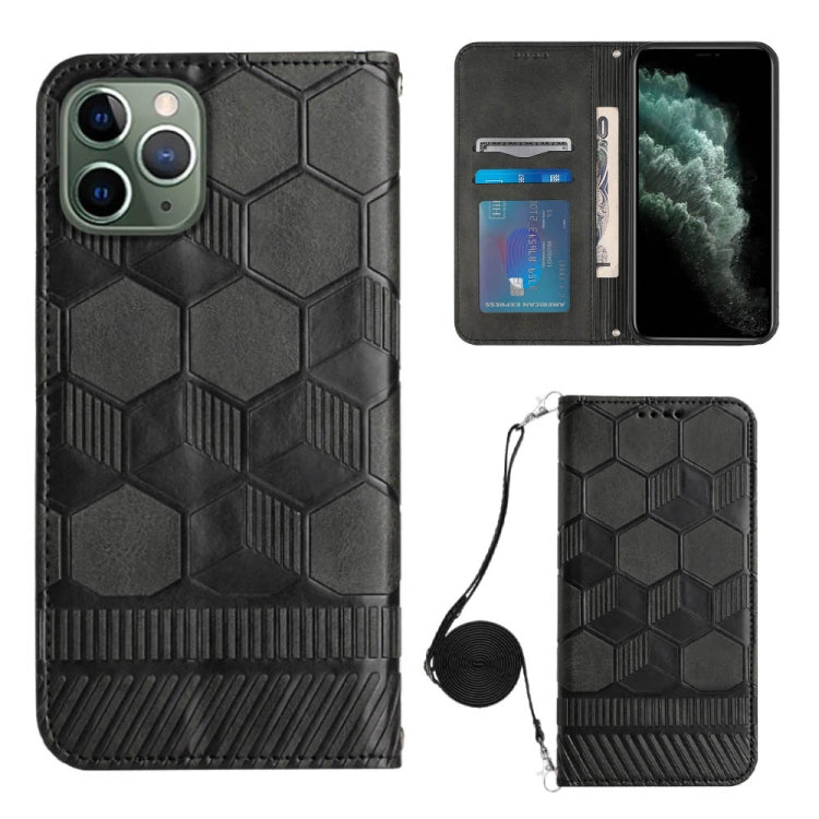 For iPhone 11 Pro Crossbody Football Texture Magnetic PU Phone Case