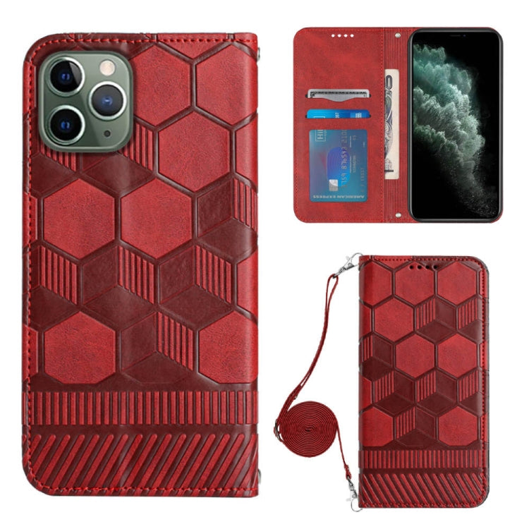 For iPhone 11 Pro Crossbody Football Texture Magnetic PU Phone Case