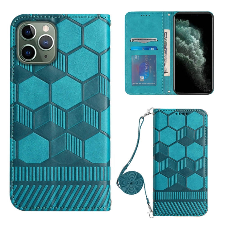 For iPhone 11 Pro Max Crossbody Football Texture Magnetic PU Phone Case