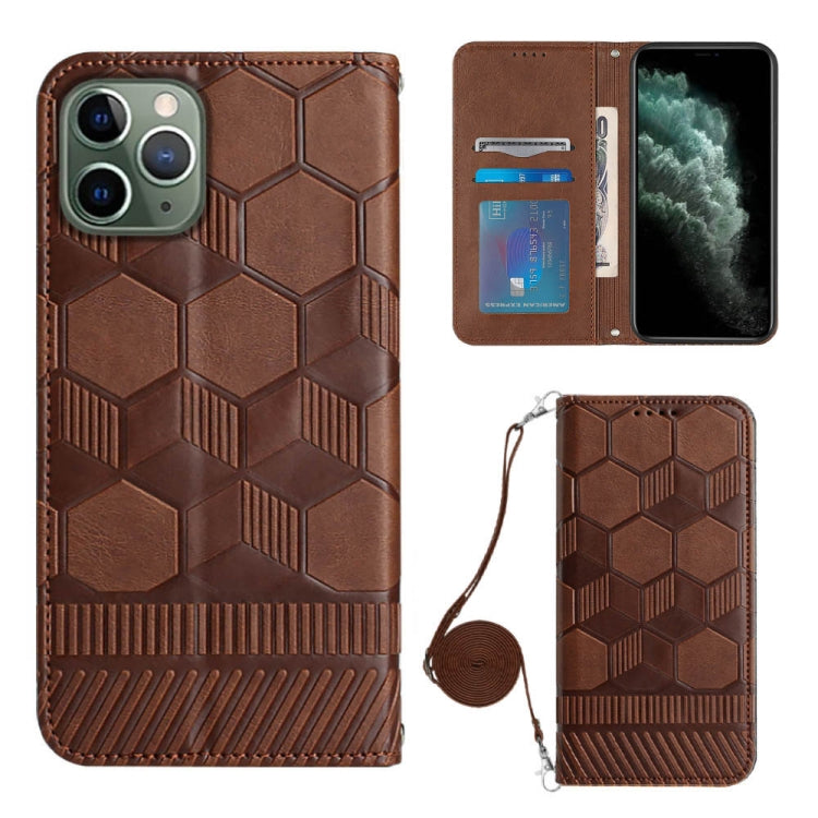 For iPhone 11 Pro Max Crossbody Football Texture Magnetic PU Phone Case