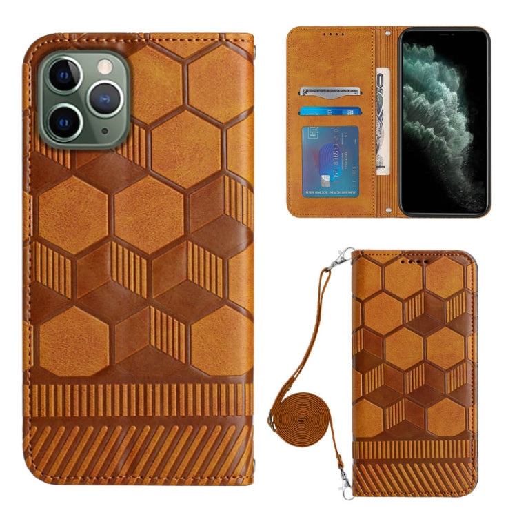 For iPhone 11 Pro Max Crossbody Football Texture Magnetic PU Phone Case