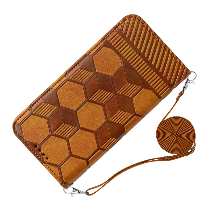 For iPhone 12 Crossbody Football Texture Magnetic PU Phone Case