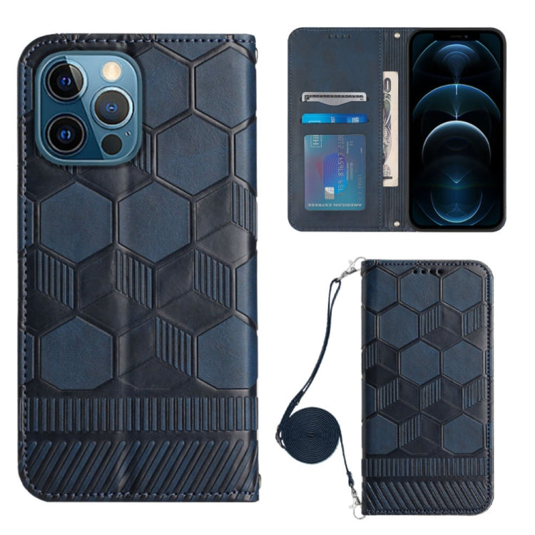 For iPhone 12 Pro Crossbody Football Texture Magnetic PU Phone Case