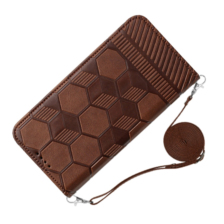For iPhone 13 Crossbody Football Texture Magnetic PU Phone Case