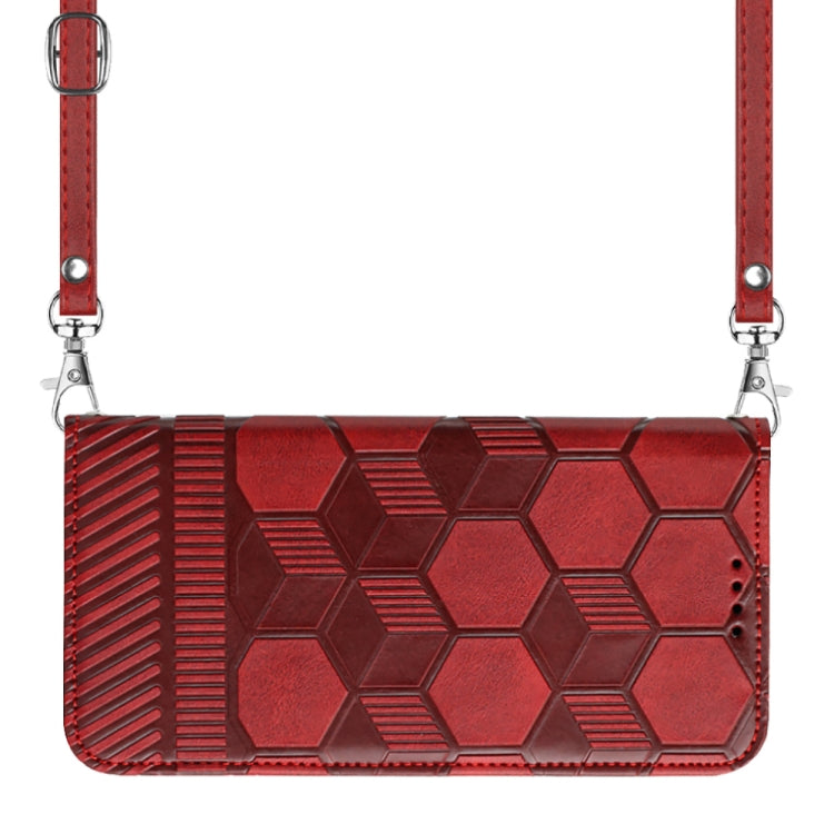 For iPhone 13 Crossbody Football Texture Magnetic PU Phone Case