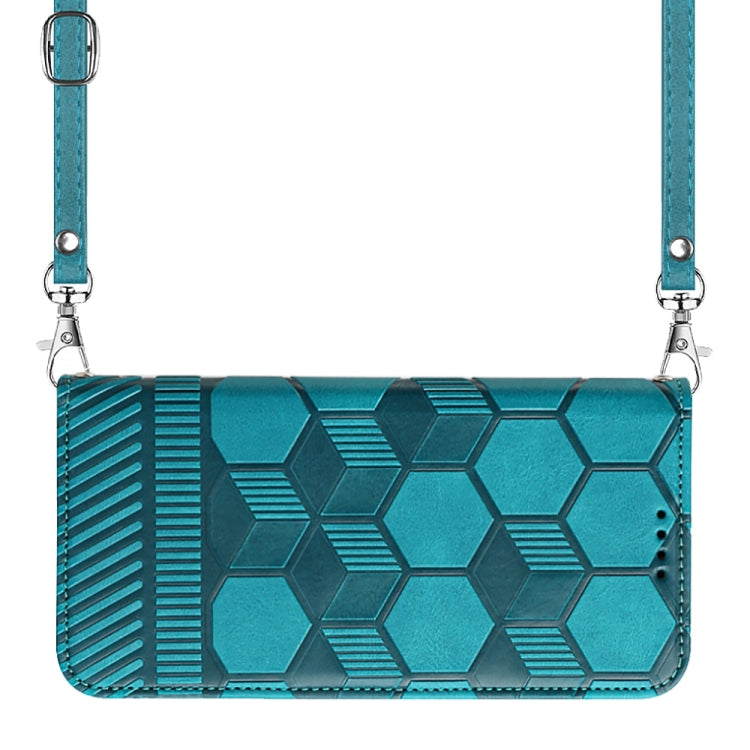 For iPhone 13 mini Crossbody Football Texture Magnetic PU Phone Case