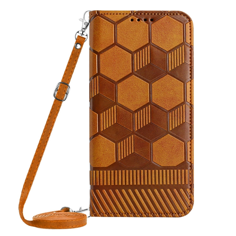 For iPhone 13 Pro Max Crossbody Football Texture Magnetic PU Phone Case