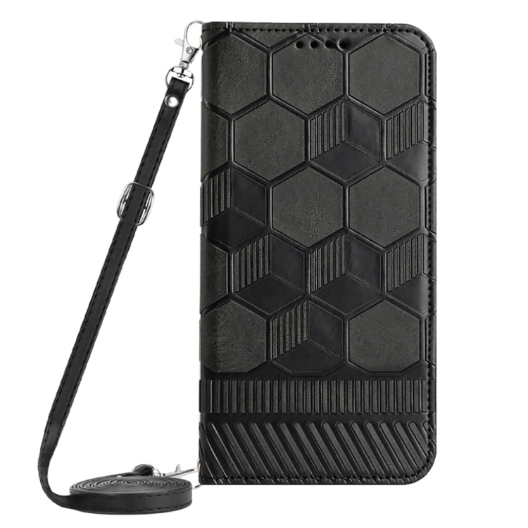 For iPhone 14 Plus Crossbody Football Texture Magnetic PU Phone Case