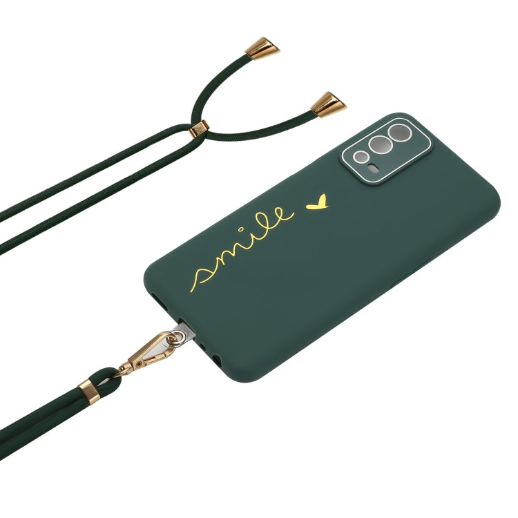 For OPPO A55 4G Gilding Line TPU Phone Case with Strap