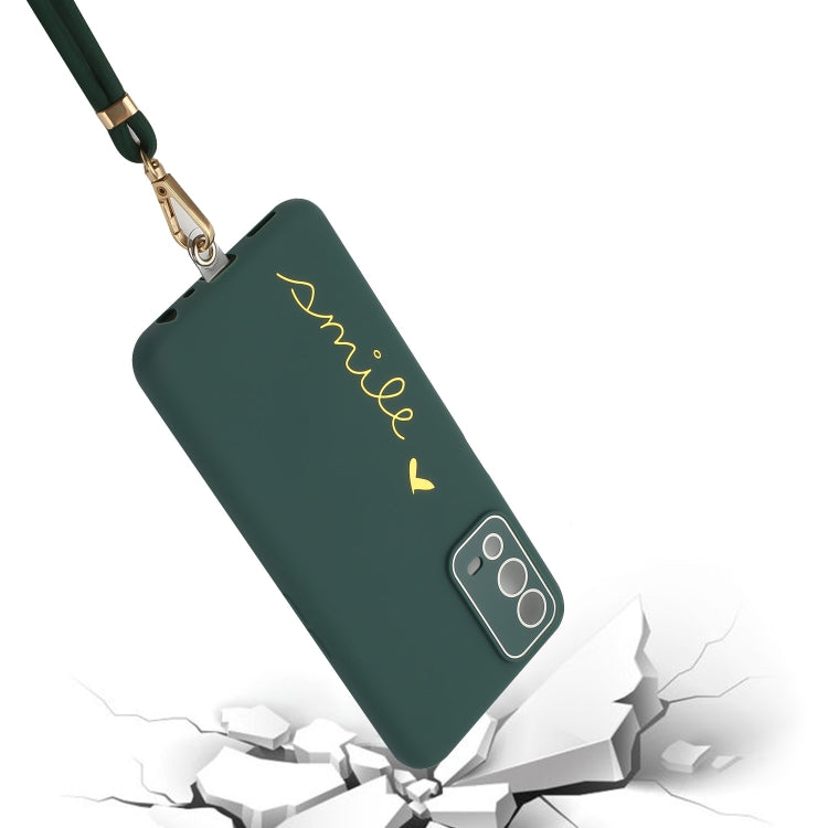 For OPPO A55 4G Gilding Line TPU Phone Case with Strap