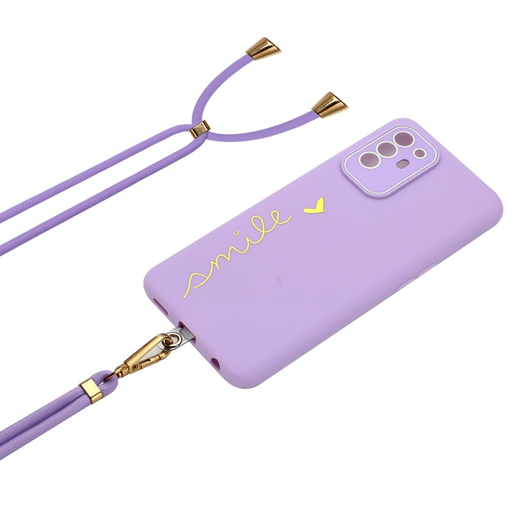 For OPPO A94 5G / A95 5G / Reno5 Z / F19 Pro+ 5G Gilding Line TPU Phone Case with Strap