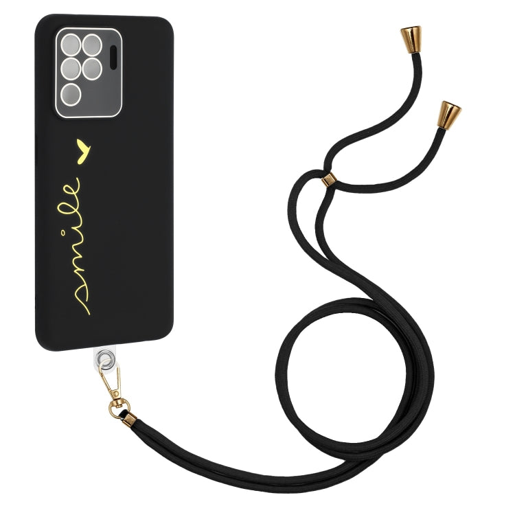 For OPPO F19 Pro / Reno5 F / Reno5 Lite / A94 4G Gilding Line TPU Phone Case with Strap