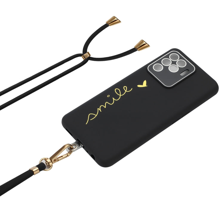 For OPPO F19 Pro / Reno5 F / Reno5 Lite / A94 4G Gilding Line TPU Phone Case with Strap