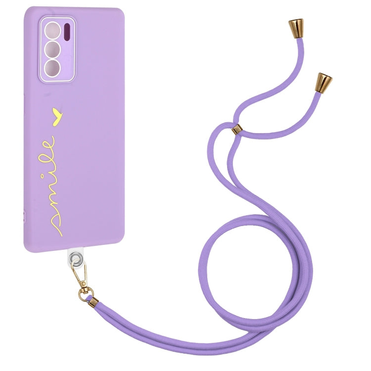 For OPPO Reno6 4G Gilding Line TPU Phone Case with Strap