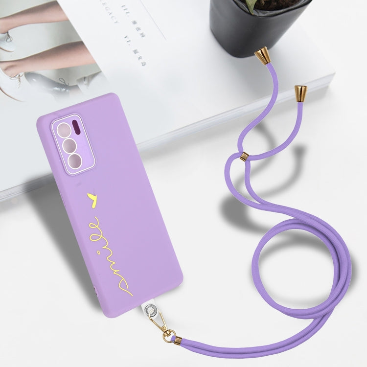 For OPPO Reno6 4G Gilding Line TPU Phone Case with Strap
