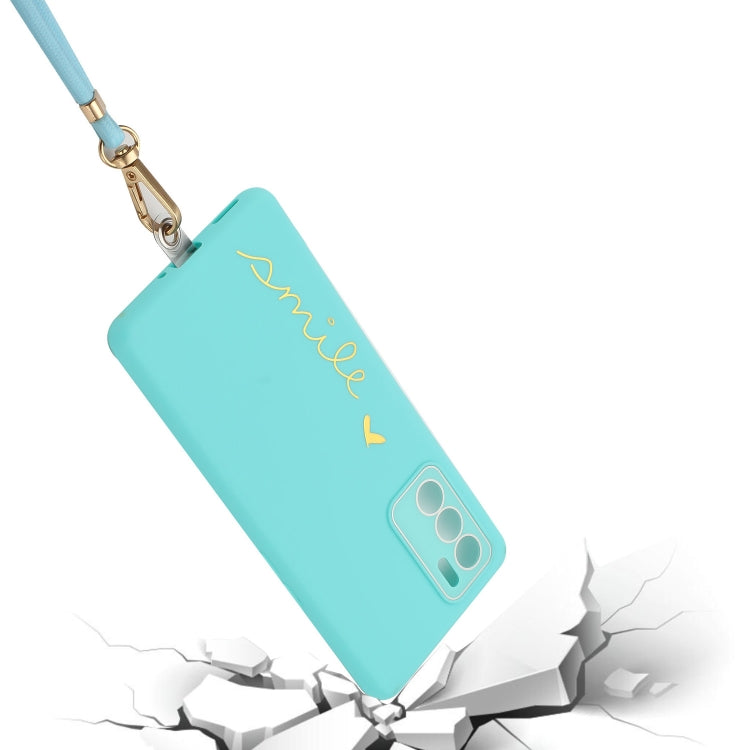 For OPPO Reno6 4G Gilding Line TPU Phone Case with Strap