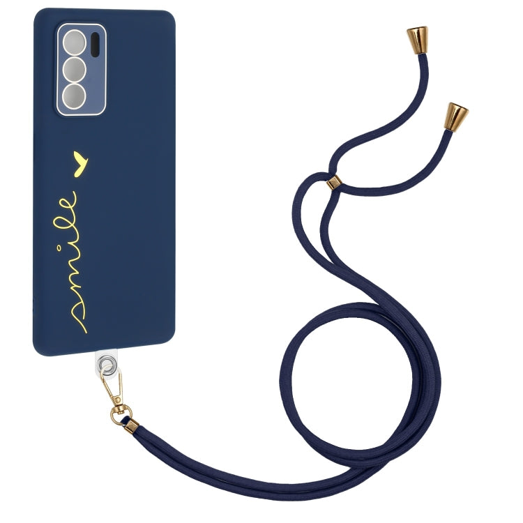 For OPPO Reno6 4G Gilding Line TPU Phone Case with Strap