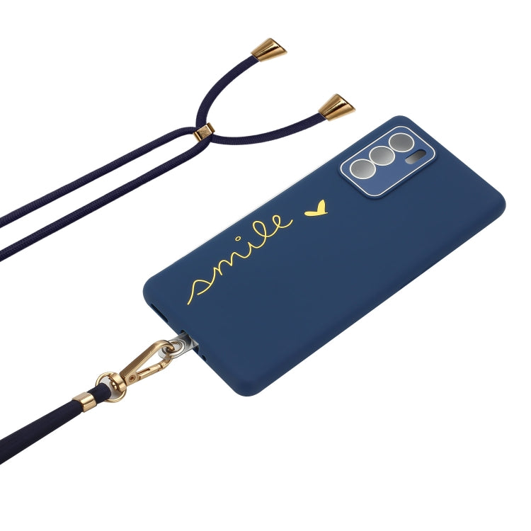 For OPPO Reno6 4G Gilding Line TPU Phone Case with Strap