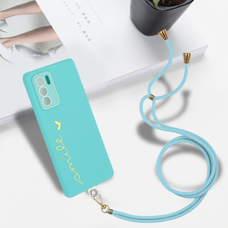 For OPPO Reno6 5G Gilding Line TPU Phone Case with Strap