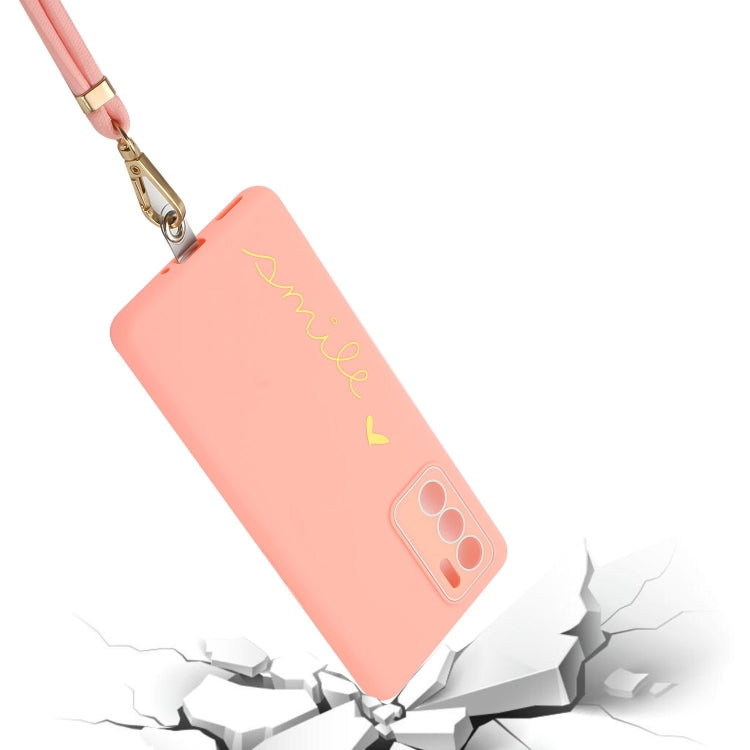 For OPPO Reno6 5G Gilding Line TPU Phone Case with Strap