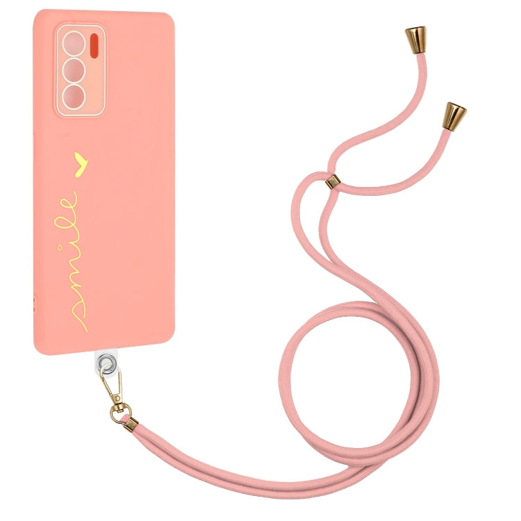For OPPO Reno6 Pro 5G Gilding Line TPU Phone Case with Strap