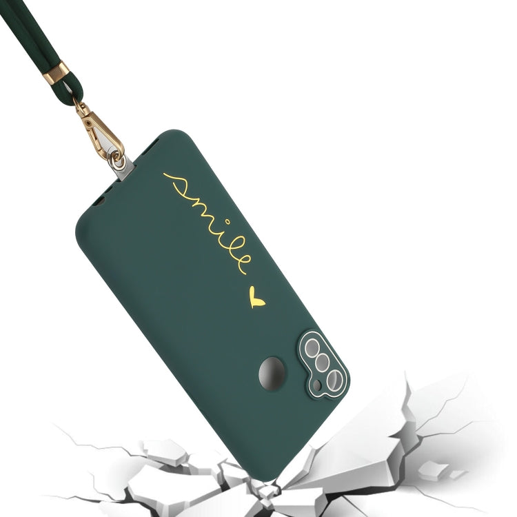 For Realme C3 Gilding Line TPU Phone Case with Strap