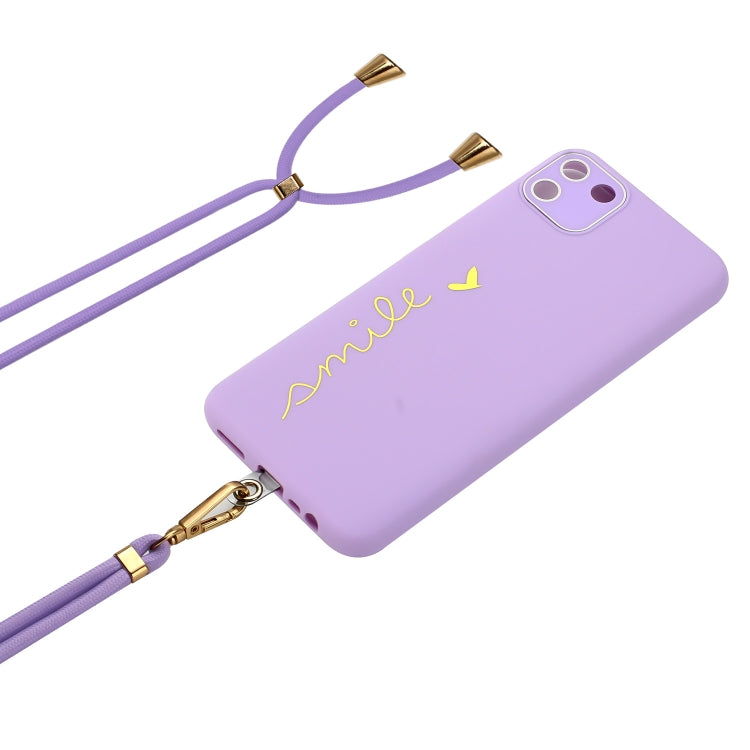 For Realme C11 2020 Gilding Line TPU Phone Case with Strap